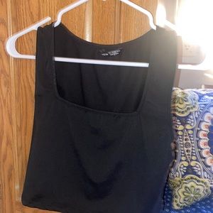 Shein black cropped tank top